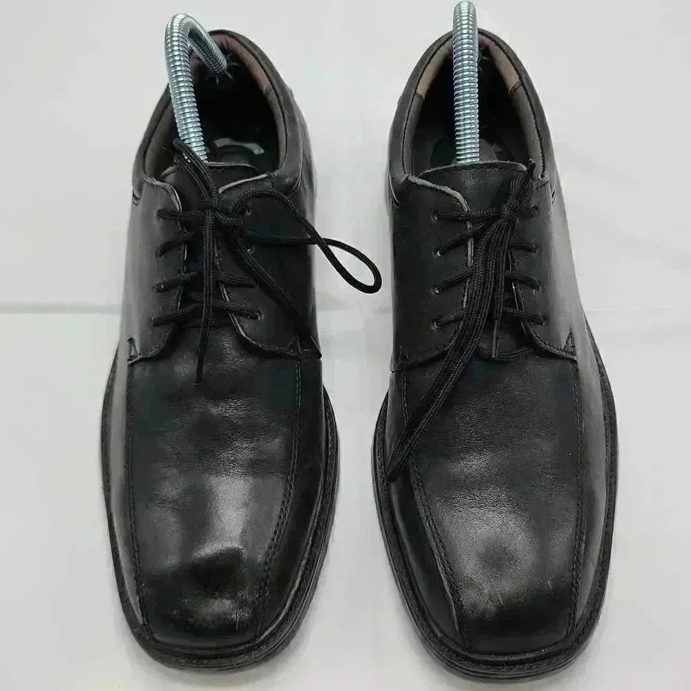 Nunn Bush Mens Black Marcell Lace Up Bike Toe Leather Oxford Dress Shoes Size 8M - Picture 3 of 13
